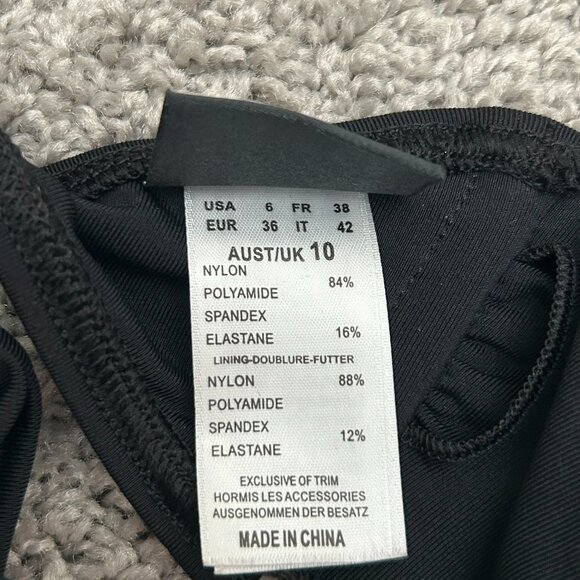 Jets Australia Women's Black Solid Strap Bikini Top Swimwear Size 6 - Picture 5 of 8